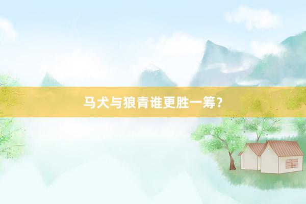 马犬与狼青谁更胜一筹？
